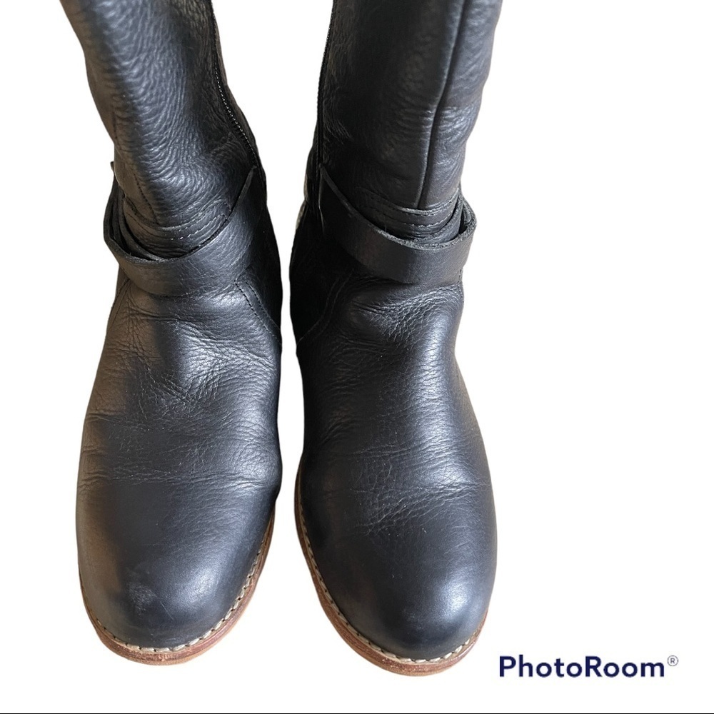 Lands End Tall Black Leather Riding Boots 6.5 - Picture 6 of 11